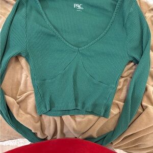 PacSun Teal Ribbed Crop Top
